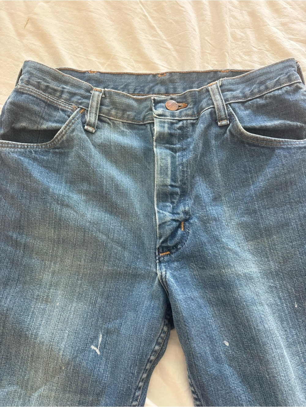 Vintage MAVERICK Bootcut Jeans — Made in USA — Distressed — Tagged 31x34 - Picture 2 of 8